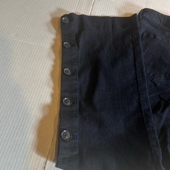 Banana Republic Logan dark jeans w 5 buttons down the legs zipper front poxkets - Picture 9 of 11